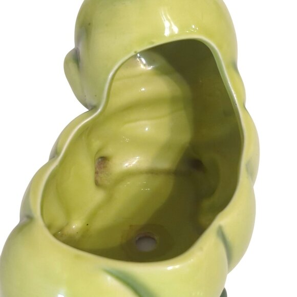 Vintage Relpo Green Caterpillar Ceramic Planter Kitsch Cute Garden Decor Japan - Picture 6 of 9